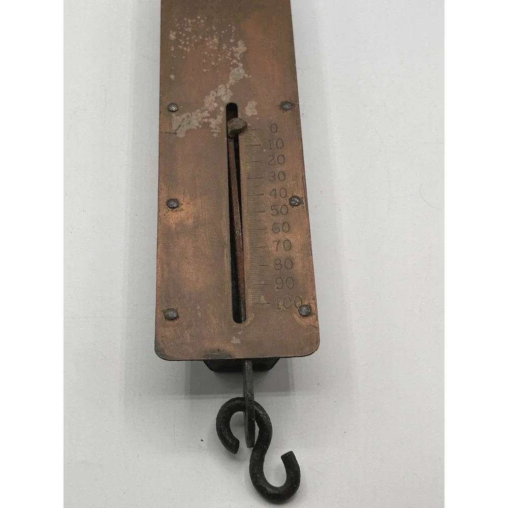 Vintage Detecto Scales No. 4100 1-100lbs Brass Hanging Spring‎ Balance Scale NY